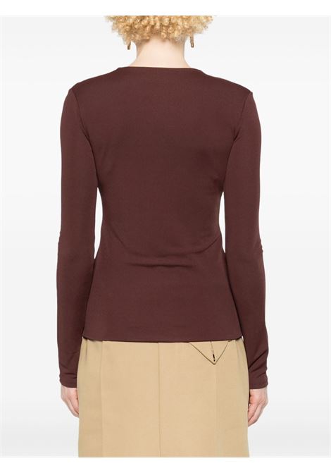 T-shirt girocollo in marrone di Jil Sander - donna JIL SANDER | J04NC0003J65016206